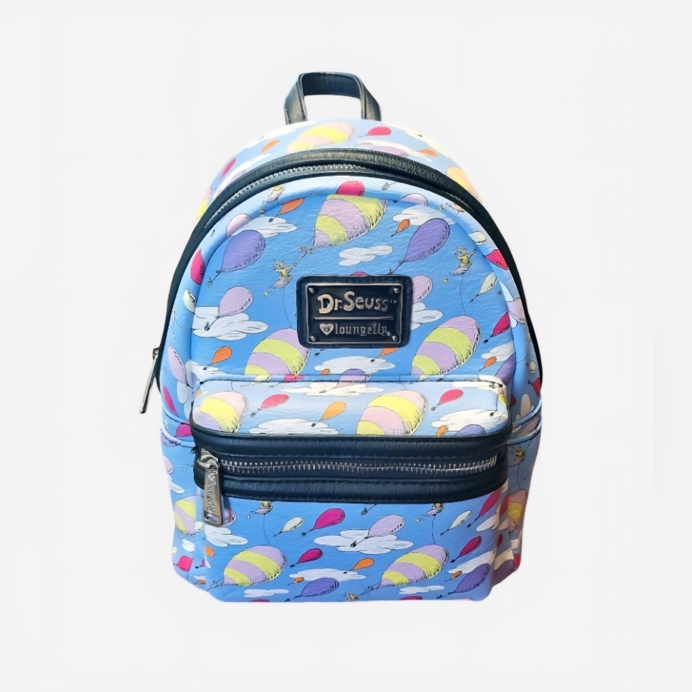 RARE Vintage Loungefly ❤️ Logo Dr Seuss AOP Backpack